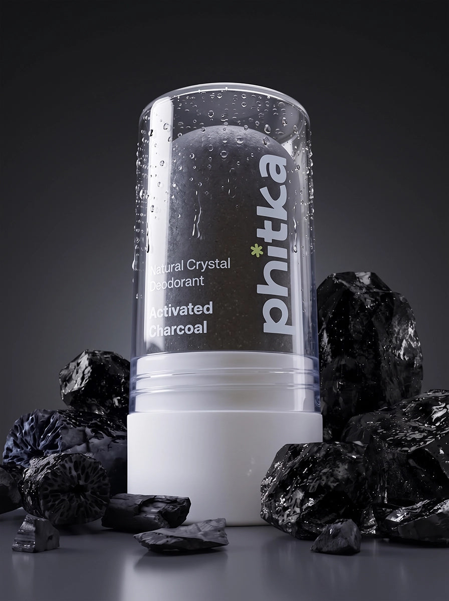 Alum Infused Crystal Roll-On Stick - Charcoal