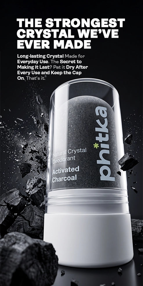 Alum Infused Crystal Roll-On Stick - Charcoal