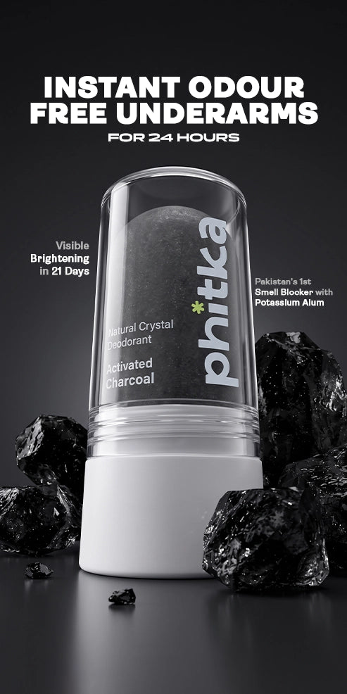 Alum Infused Crystal Roll-On Stick - Charcoal