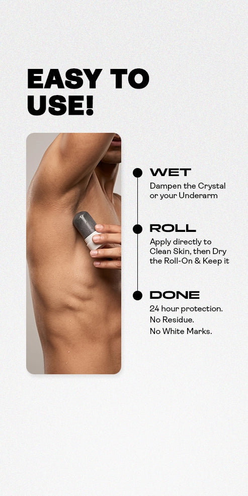 Alum Infused Crystal Roll-On Stick - Charcoal